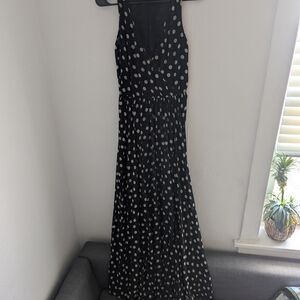 Vici Black Maxi Dress with White Dots